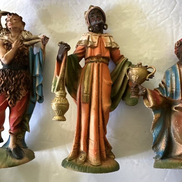 Vintage Three Kings Camel Fontanini  Italy 7 1/2 Scale Nativity Figure Lot Of 7 - Picture 3 of 16